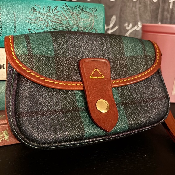 Dooney & Bourke Leather Plaid Wristlet - Picture 2 of 5